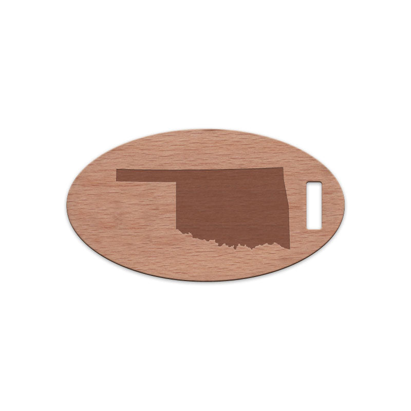 Oklahoma Wooden Oval Tag