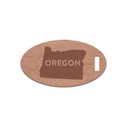Oregon w/ Name Wooden Oval Tag