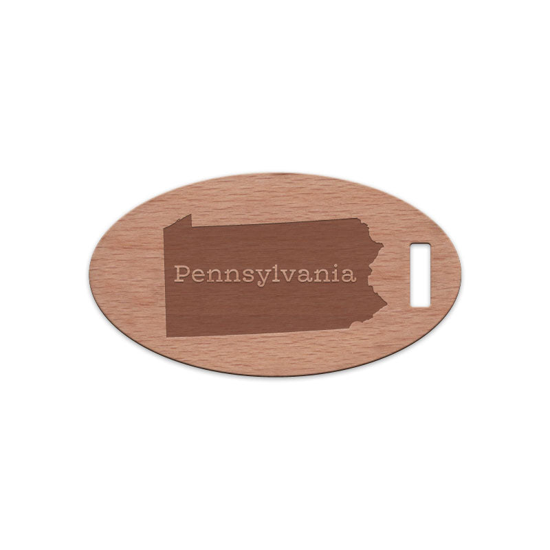 Pennsylvania w/ Name Wooden Oval Tag