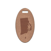 Rhode Island Wooden Oval Tag