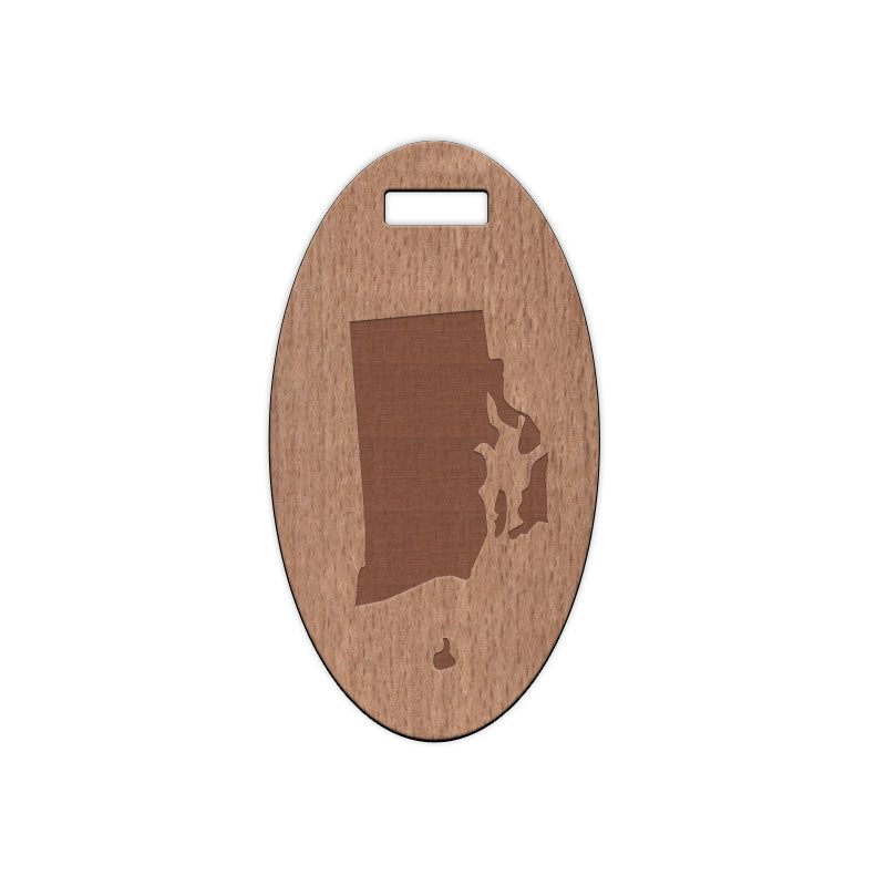 Rhode Island Wooden Oval Tag