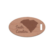 South Carolina w/ Name Wooden Oval Tag