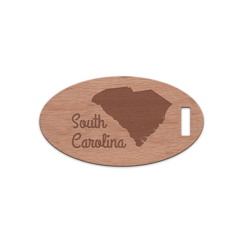 South Carolina w/ Name Wooden Oval Tag