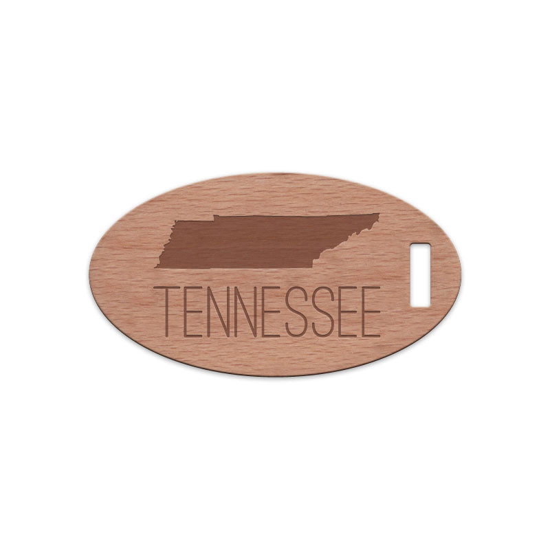 Tennessee w/ Name Wooden Oval Tag