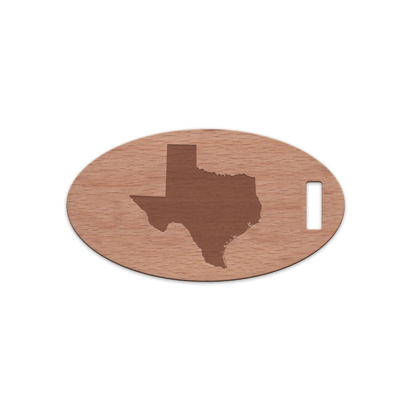 Texas Wooden Oval Tag