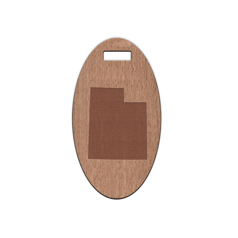 Utah Wooden Oval Tag