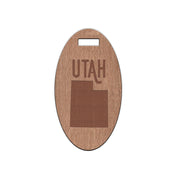 Utah w/ Name Wooden Oval Tag