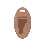 Vermont w/ Name Wooden Oval Tag