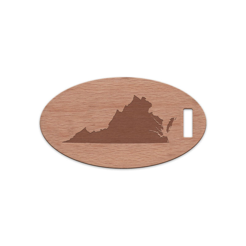 Virginia Wooden Oval Tag