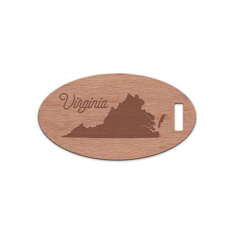 Virginia w/ Name Wooden Oval Tag