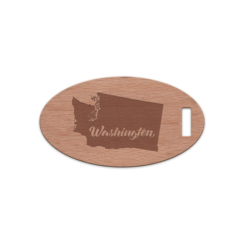 Washington w/ Name Wooden Oval Tag