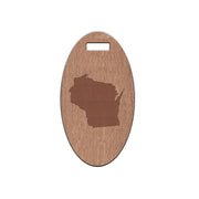 Wisconsin Wooden Oval Tag