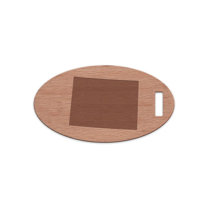 Wyoming Wooden Oval Tag