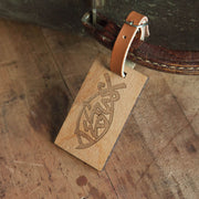 Funky Jesus Fish Wooden Rectangle Tag
