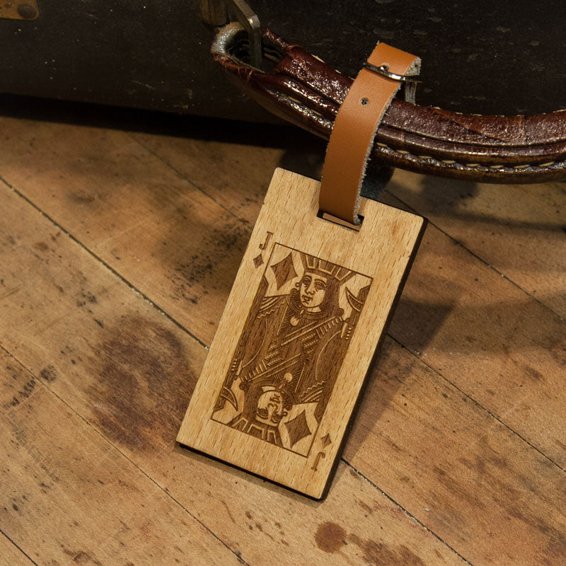 Jack of Diamonds Wooden Rectangle Tag