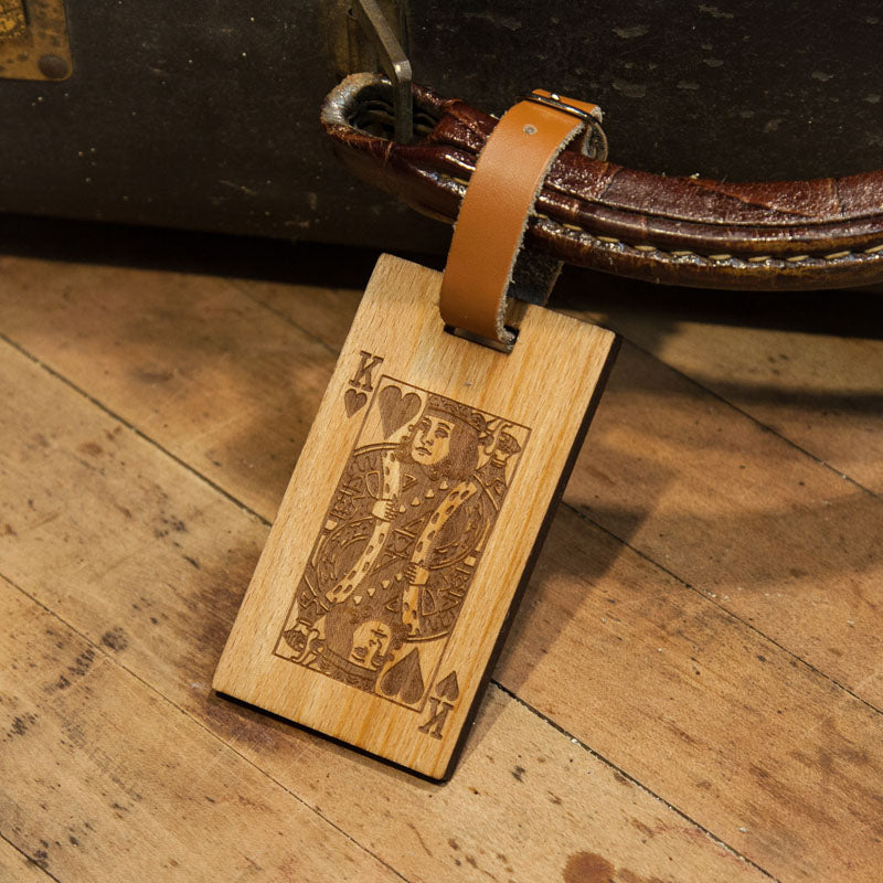 King of Hearts Wooden Rectangle Tag