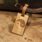 Yin Yang Wooden Rectangle Tag