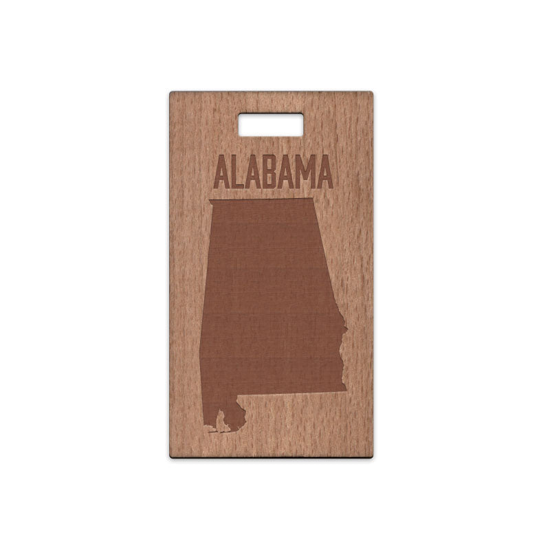 Alabama w/ Name Wooden Rectangle Tag