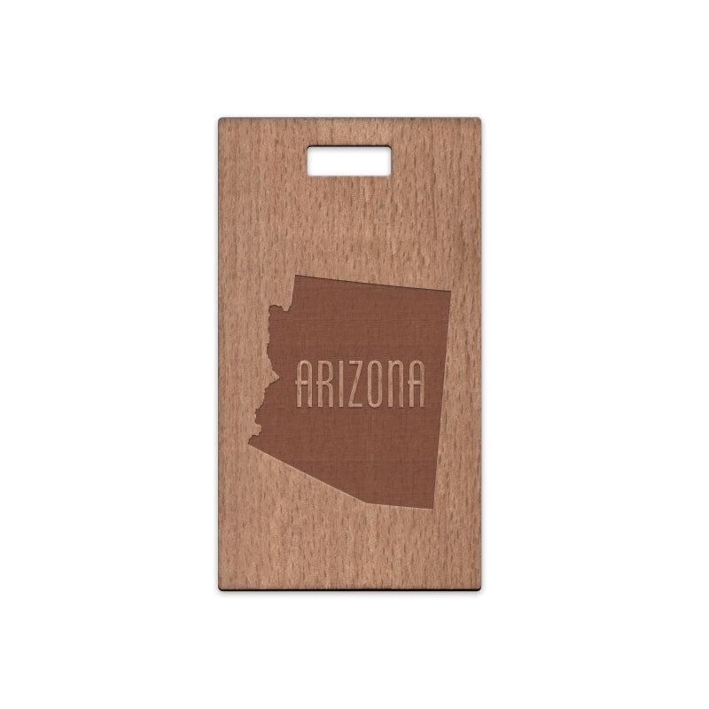 Arizona w/ Name Wooden Rectangle Tag