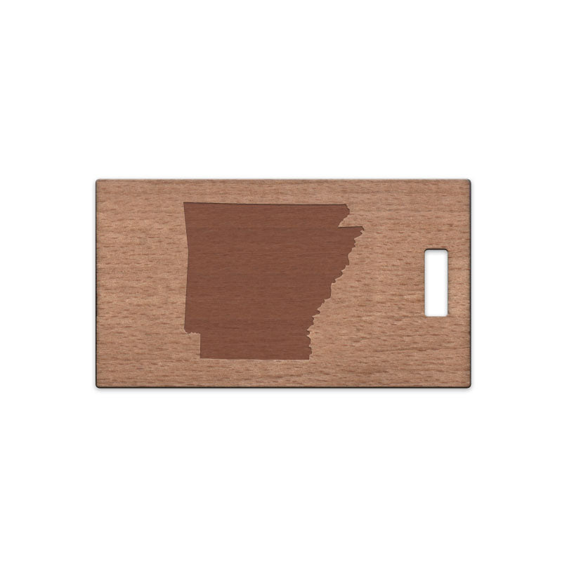 Arkansas Wooden Rectangle Tag