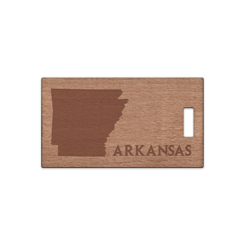 Arkansas w/ Name Wooden Rectangle Tag