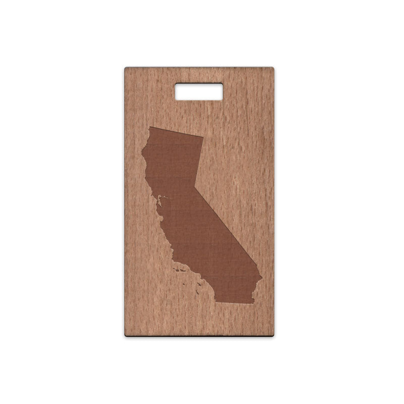 California Wooden Rectangle Tag