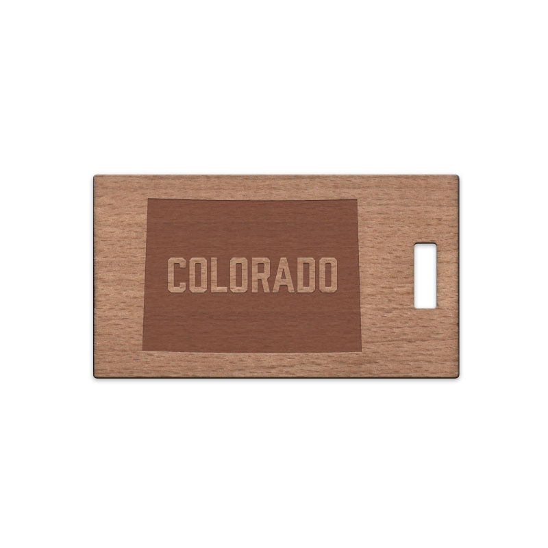 Colorado w/ Name Wooden Rectangle Tag