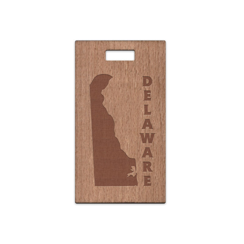 Delaware w/ Name Wooden Rectangle Tag