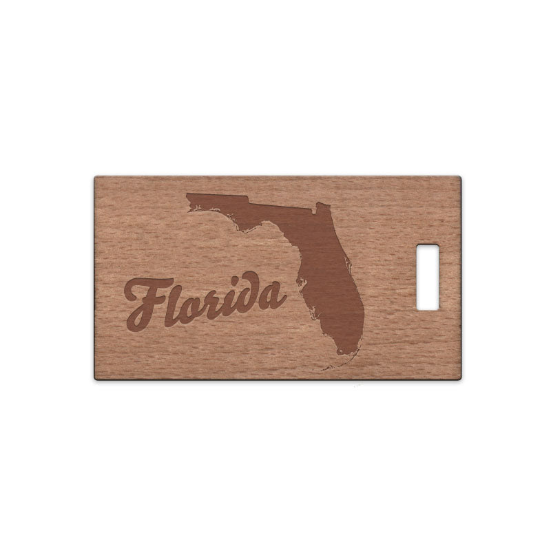 Florida w/ Name Wooden Rectangle Tag
