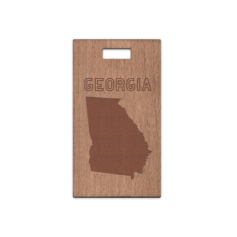 Georgia w/ Name Wooden Rectangle Tag