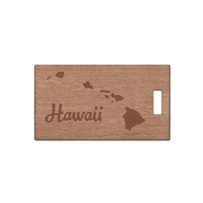 Hawaii w/ Name Wooden Rectangle Tag