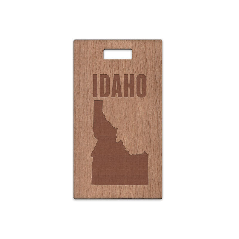 Idaho w/ Name Wooden Rectangle Tag