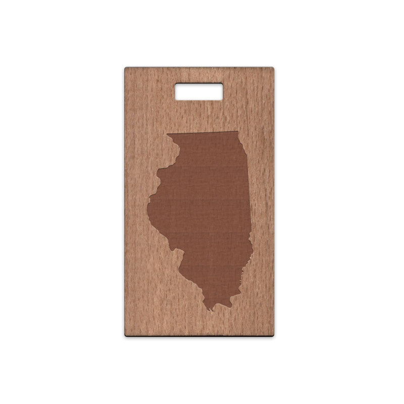 Illinois Wooden Rectangle Tag