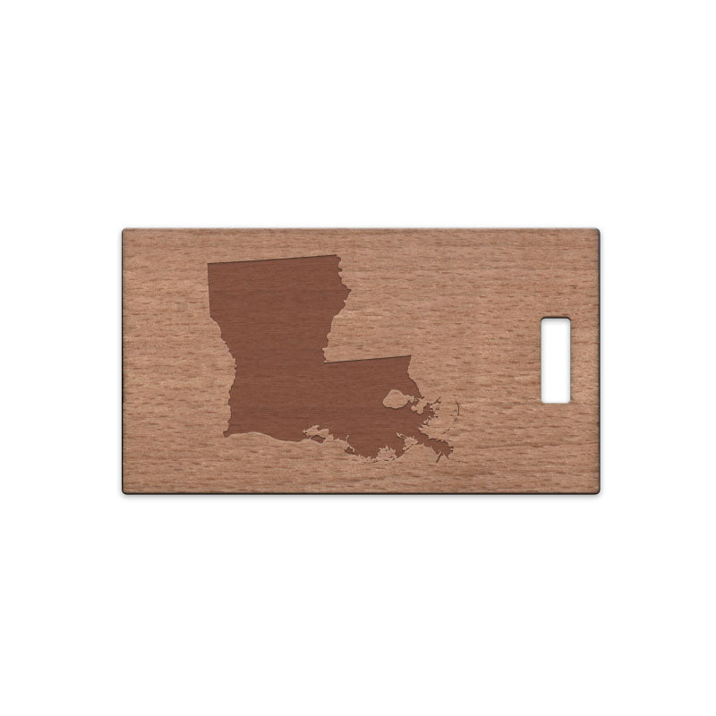 Louisiana Wooden Rectangle Tag