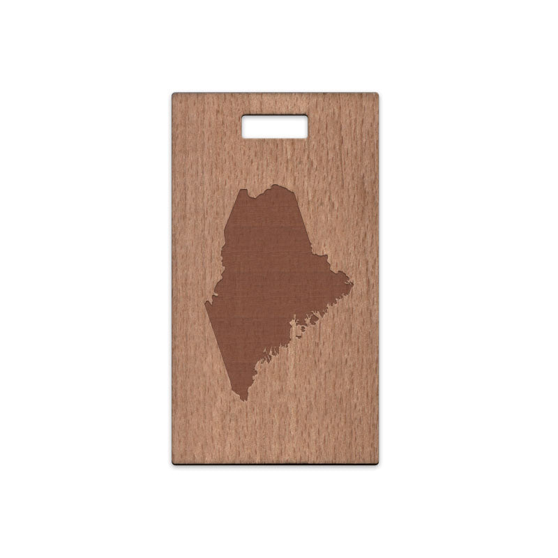 Maine Wooden Rectangle Tag