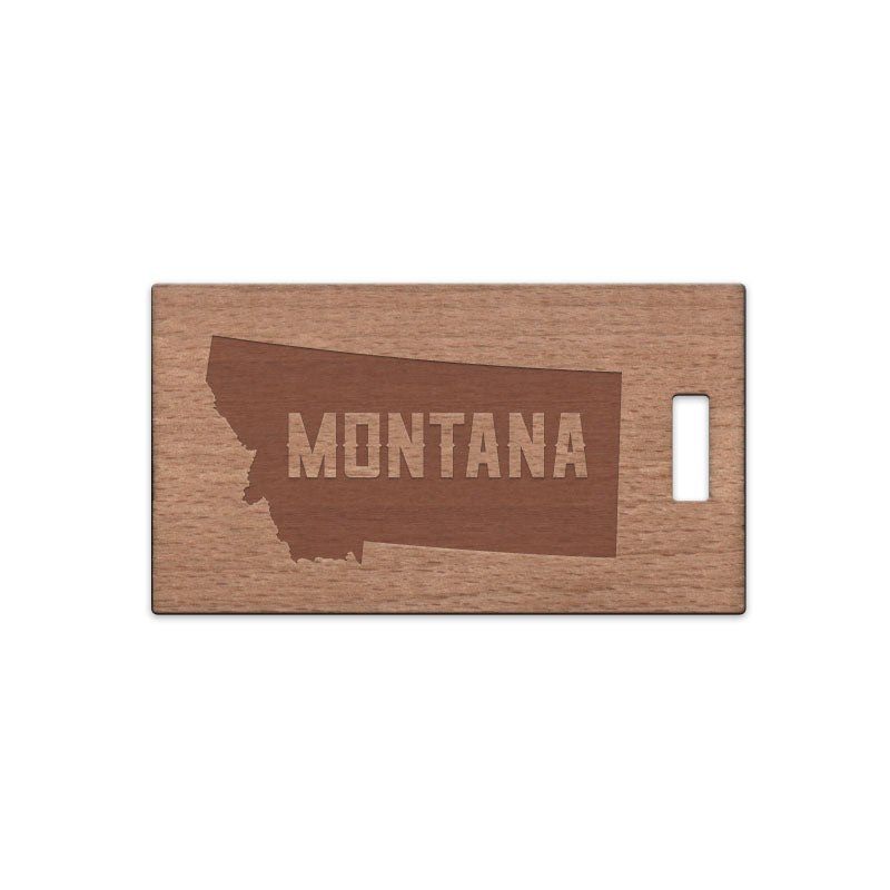 Montana w/ Name Wooden Rectangle Tag
