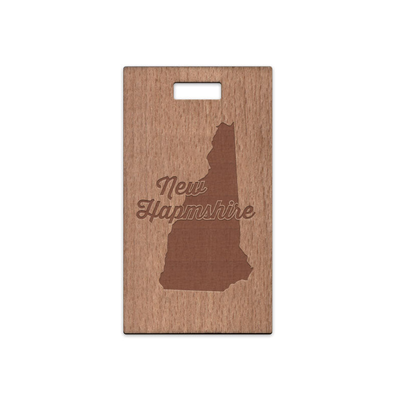 New Hampshire w/ Name Wooden Rectangle Tag