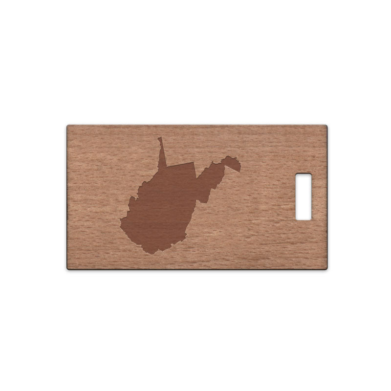 West Virginia Wooden Rectangle Tag