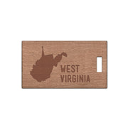 West Virginia w/ Name Wooden Rectangle Tag