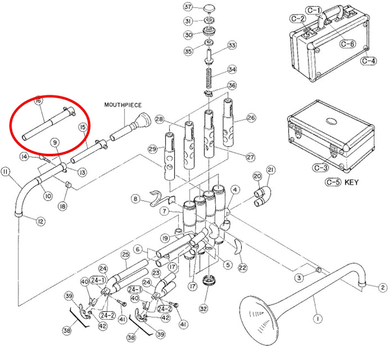 Yamaha Piccolo Trumpet Mouthpipe Assembly (A) TR9830