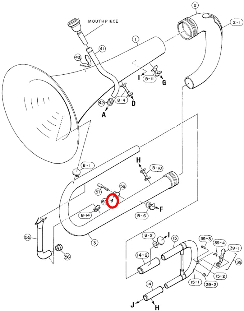 Yamaha Euphonium Lever Screw YEP642(2)