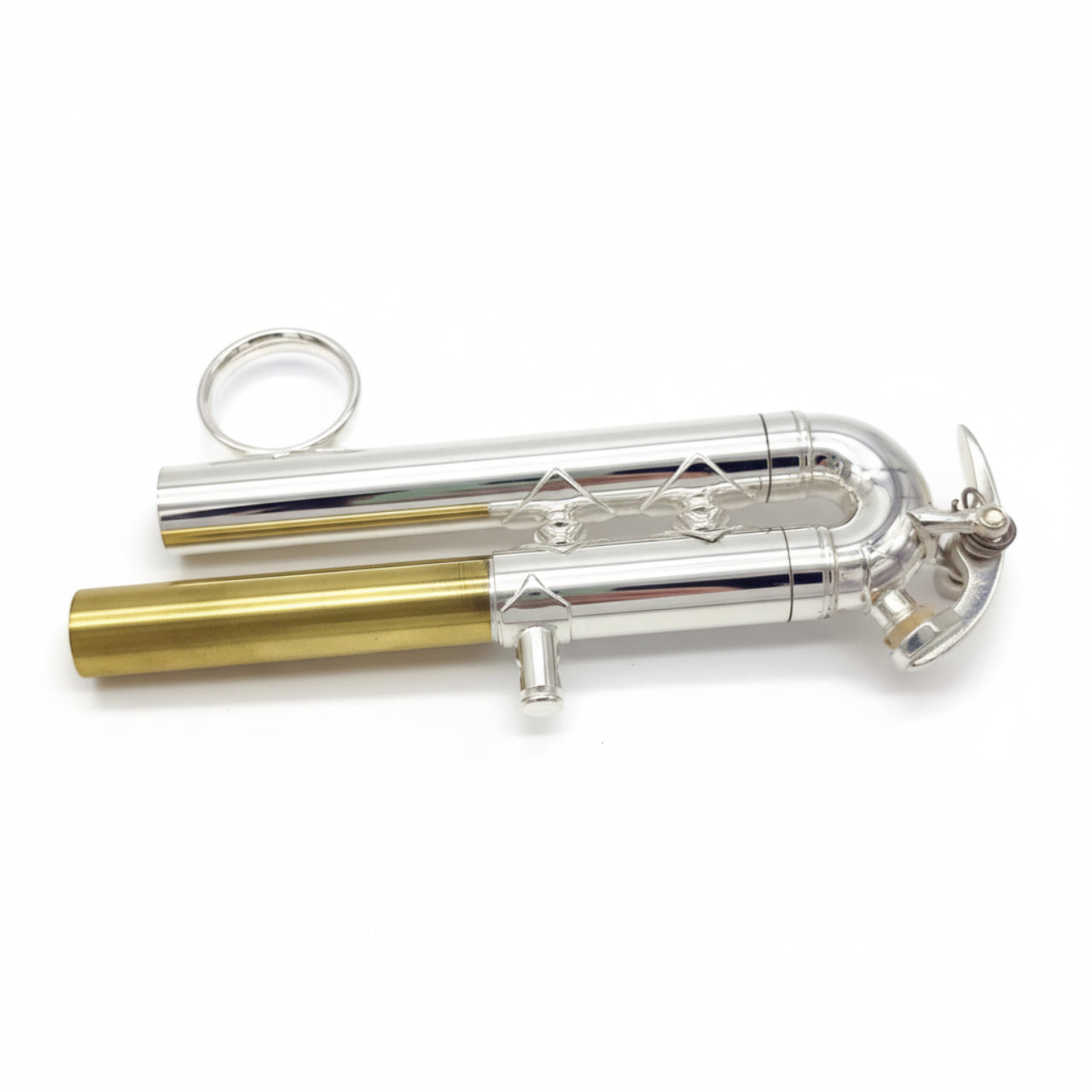 Bach Stradivarius Cornet 3rd Slide Assembly,  Complete w/ Waterkey, Medium Large Bore, Silver